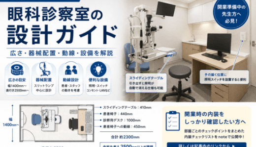 眼科診察室の設計ガイド｜広さ・器械配置・動線・便利な設備を解説
